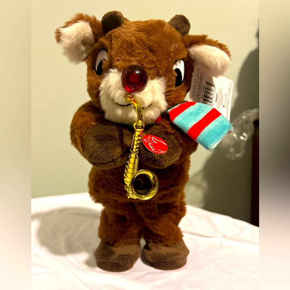 Rudolph Red Nose Reindeer Plush Gemmy Singing Toy Christmas Holiday Light Up